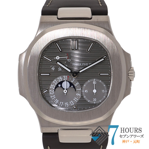【143417】 PATEK PHILIPPE パテックフィリップ 5712G-001 ノーチラス シルバーダイヤル WG/レザー（クロコ） 自動巻き 純正ボックス