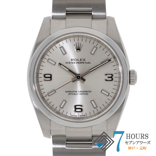 【143451】 ROLEX ロレックス 114200 オイスターパーペチュアル 369シルバーダイヤル ランダム番 自動巻き ギャランティーカード 当店オリジナルボックス