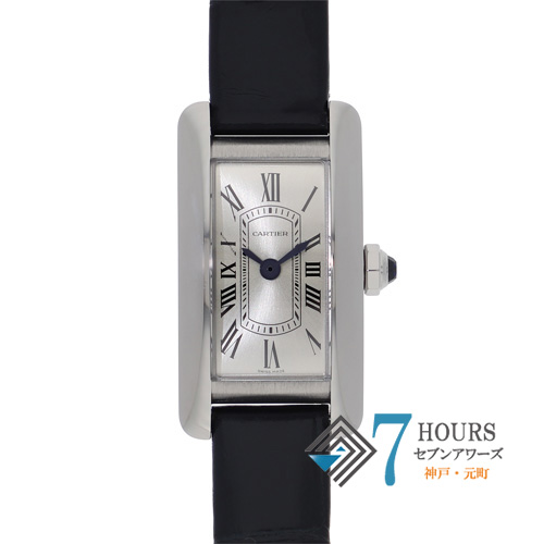 【144056】 CARTIER カルティエ WSTA0081 タンクアメリカン シルバーダイヤル SS/レザー クオーツ ギャランティーカード 純正ボックス