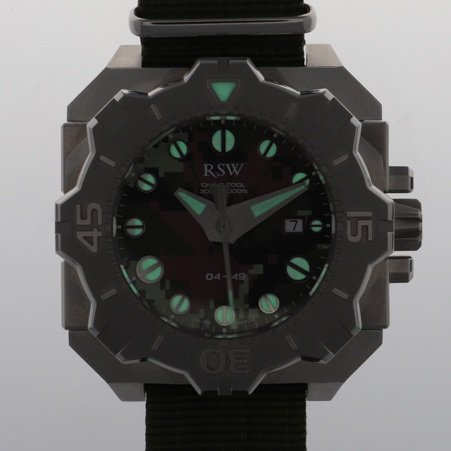 【148254】 RSW 7050.MS.R1.95 ダイビングツール カモフラージュグリーンダイヤル SS/ナイロン 自動巻き ギャランティーカード 純正ボックス 腕時計 時計 WATCH メンズ 男性 男 紳士【中古】 7050.MS.R1.95 ダイビングツール カモフラージュグリーンダイヤル