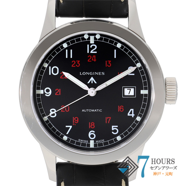 【148840】 LONGINES ロンジン L2.832.4.53.0 ヘリテージコレクション ブラックダイヤル SS/レザー 自動巻き ギャランティーカード 純正ボックス