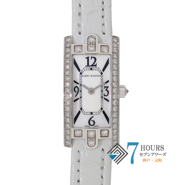 【149973】 HARRY WINSTON ハリーウィンストン AVCQHM16 アベニューC ホワイトシェルダイヤル WG/レザー クオーツ 純正ボックス