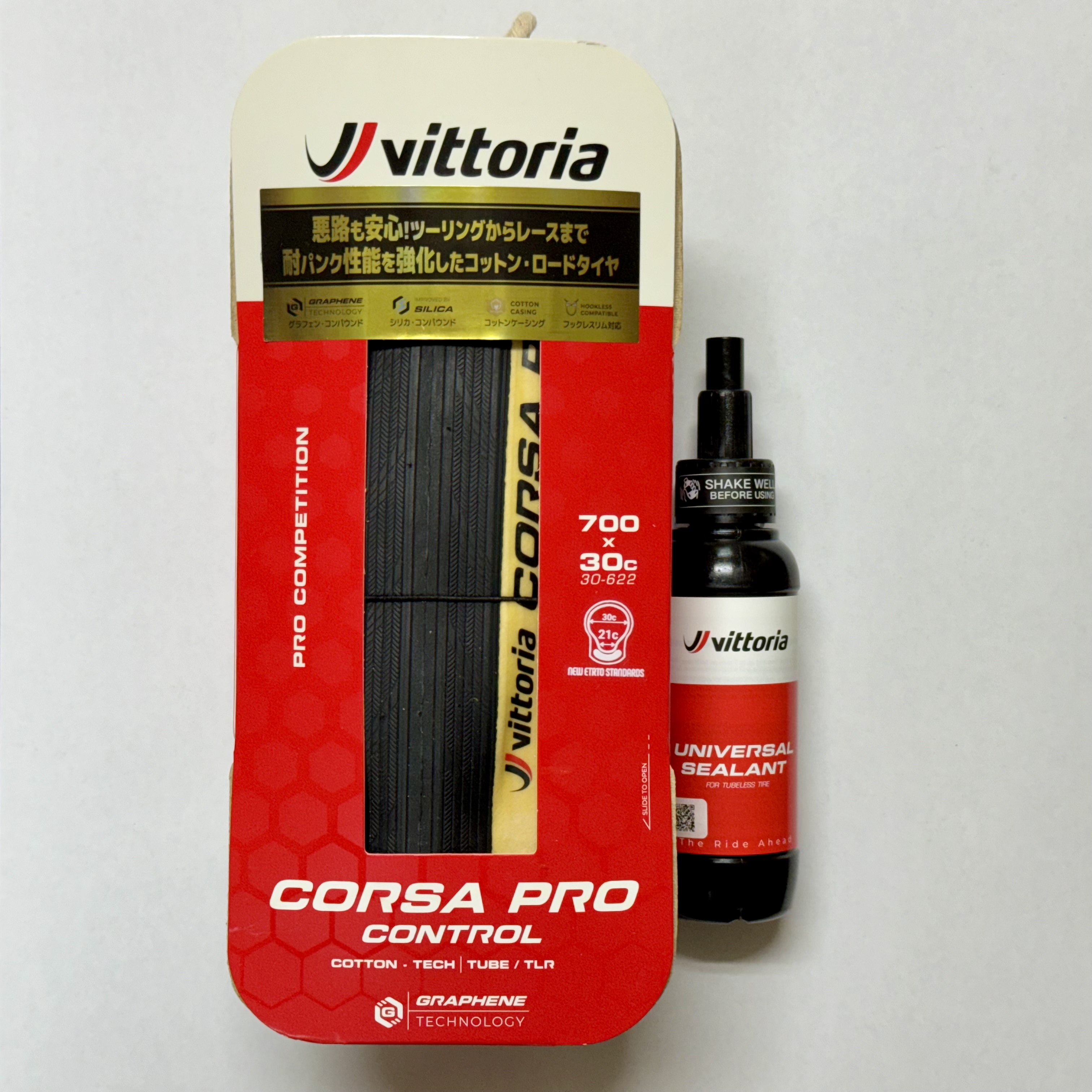 Vittoria Corsa Pro Control TLR + Univaersal Sealant 80ml (ヴィットリア コルサ プロ コントロール TLR + Univaersal Sealant 80ml ) 数量限定 タイヤ