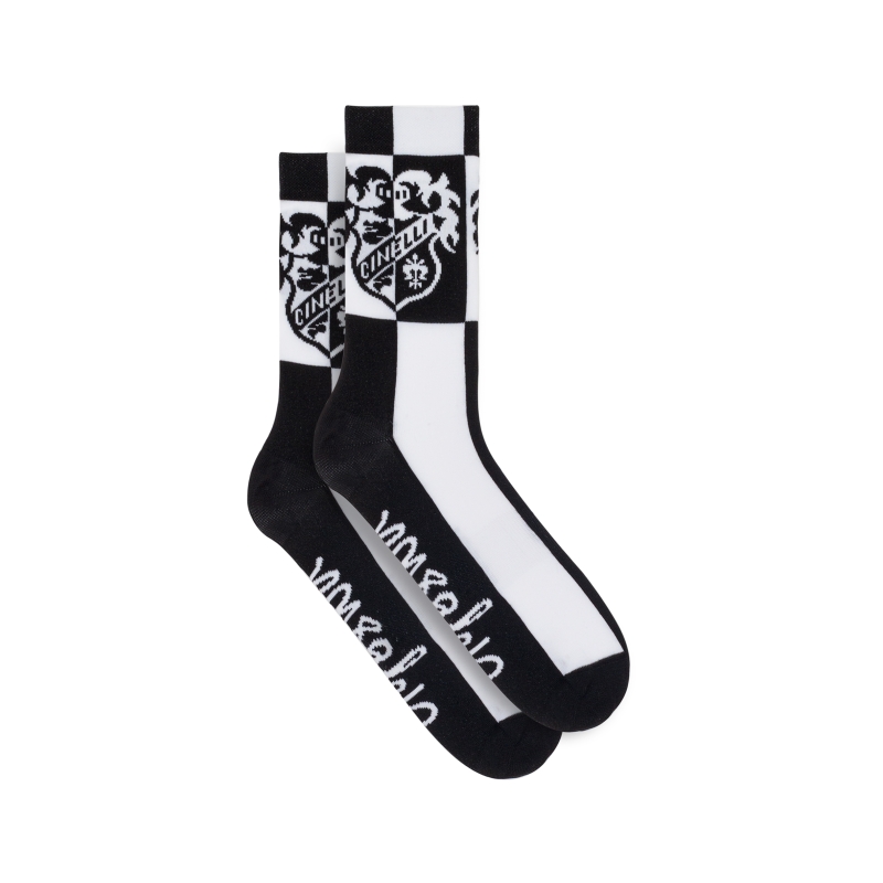 CINELLI (チネリ) SOCKS CREST BLACK N WH PASTORI (クレスト ブラック ホワイト パストリ ) ソックス