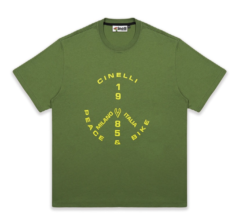 CINELLI (チネリ) チネリTシャツ ピース&バイク 85 GRN
