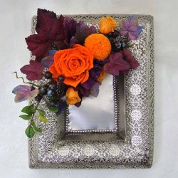 ファッションアレンジ　今飾りたいアレンジ　プリザーブドフラワーアレンジメント　アプリコットフレーム