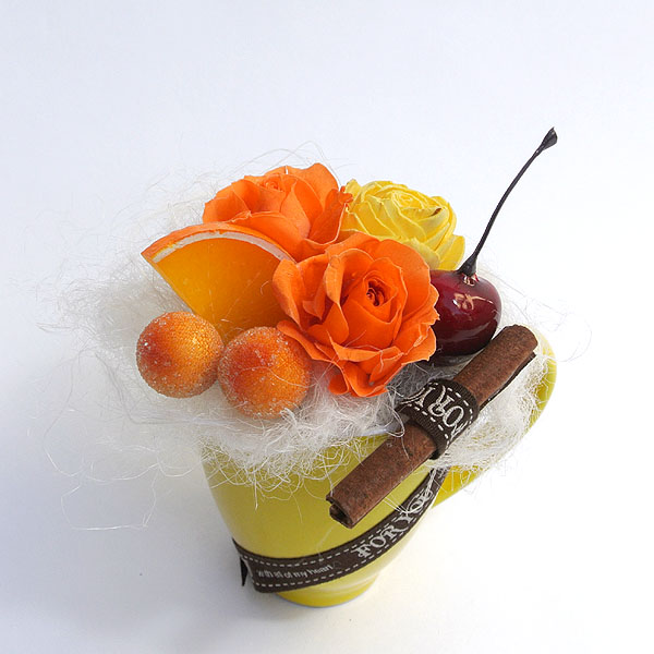 バレンタインデー　プリザーブドフラワーギフト　フレッシュオレンジ
