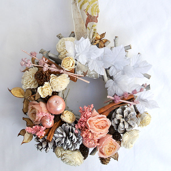 クリスマスリース　プレゼント　プリザーブドフラワー通販