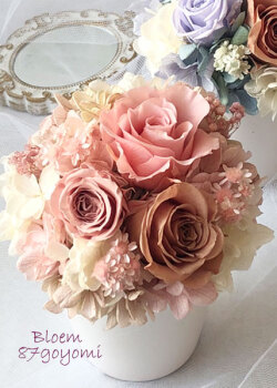 シャビーピンクのロマンティックアレンジ＊°.プリザーブドフラワー