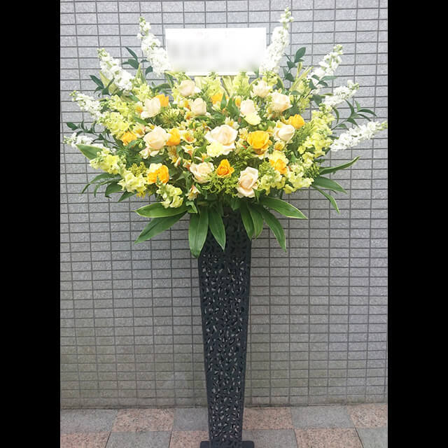 【配達回収無料】アイアンスタンド花 | ストック、スナップ、バラ、アルストロメリア、ソリダコ他