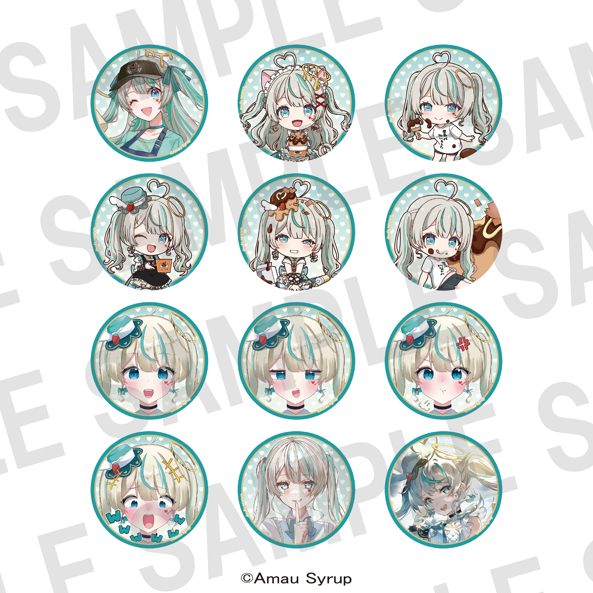 天羽しろっぷ×ばくだん焼本舗　トレーディング缶バッジ