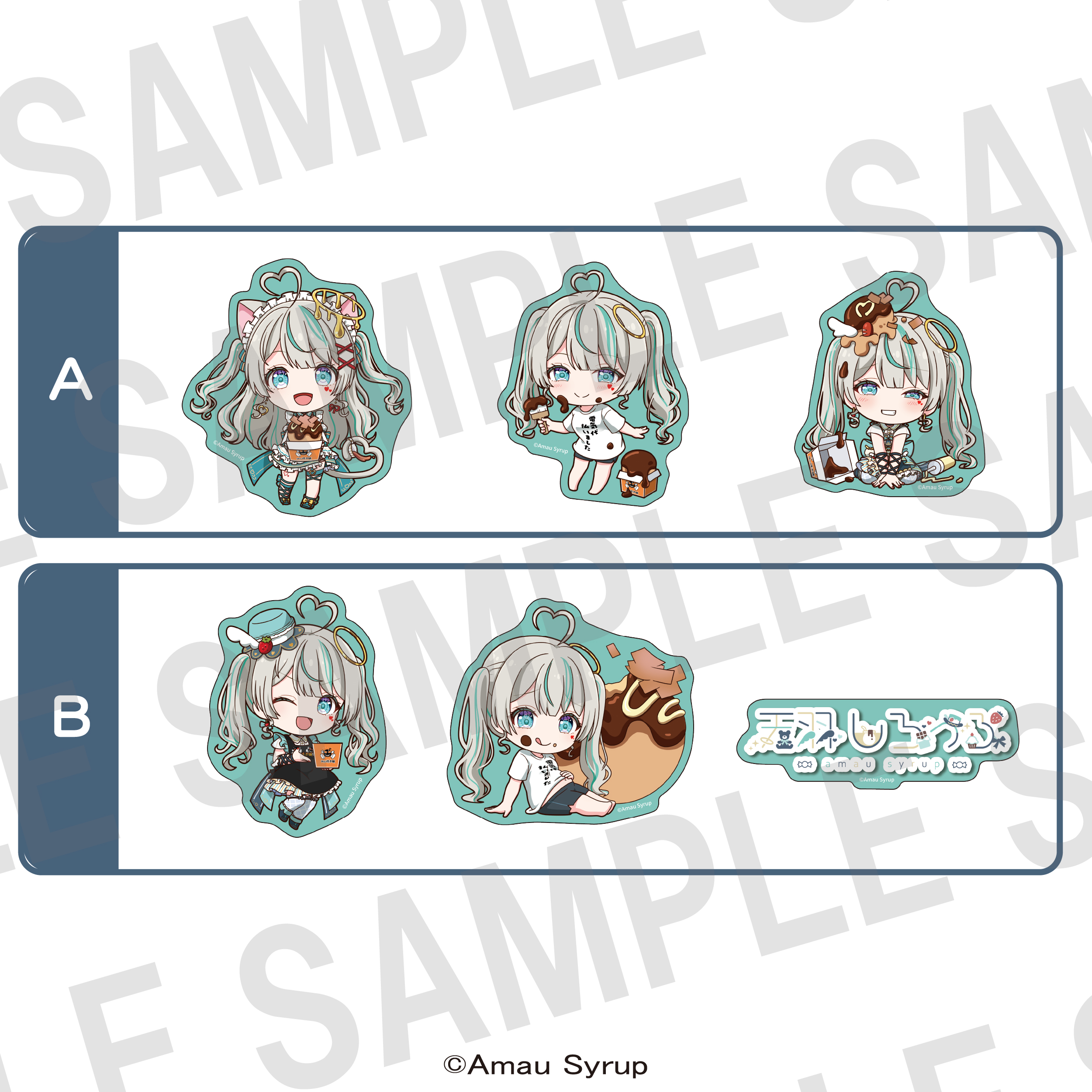 天羽しろっぷ×ばくだん焼本舗　ダイカットステッカーセット