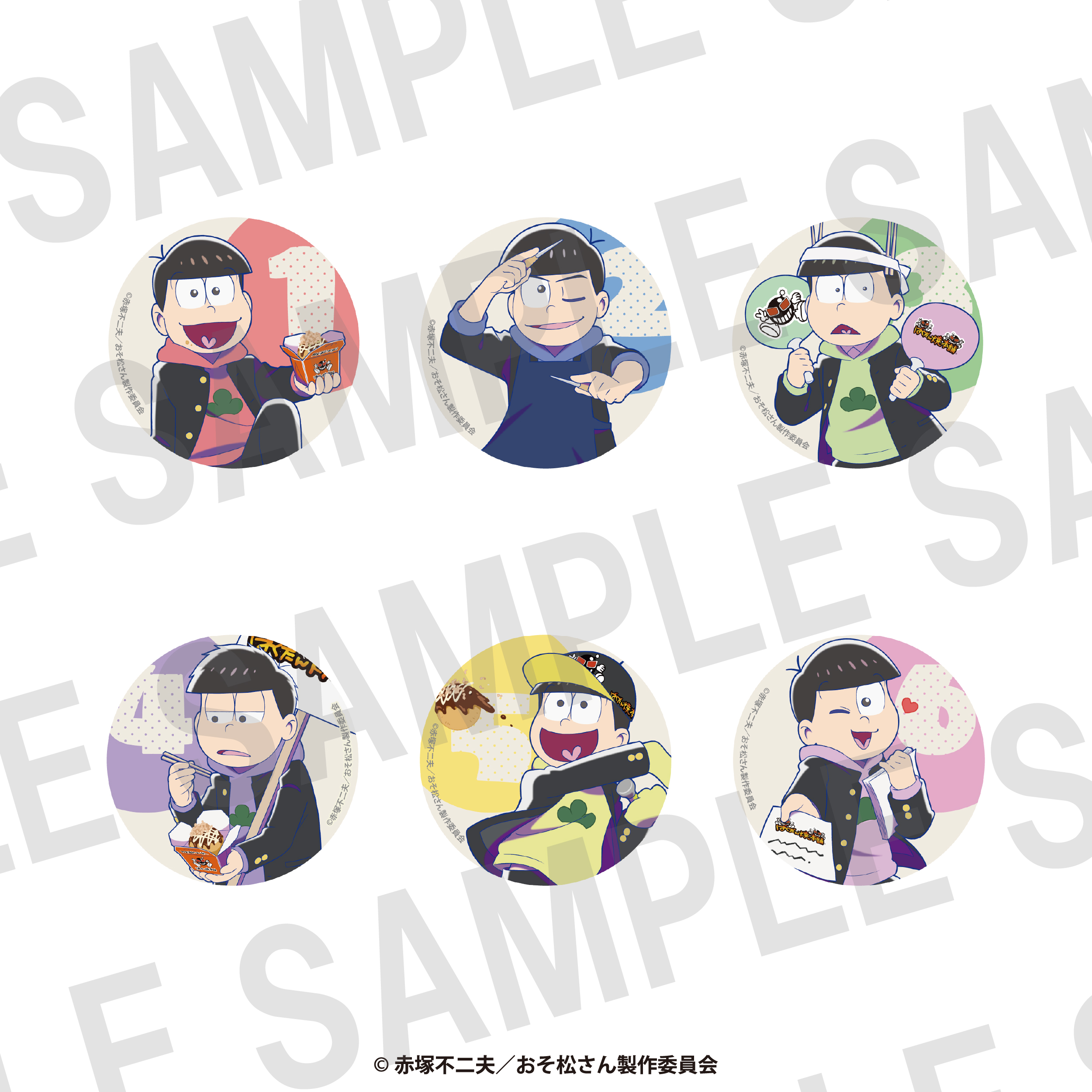 TVアニメ「おそ松さん」×ばくだん焼本舗　トレーディング缶バッジ　A