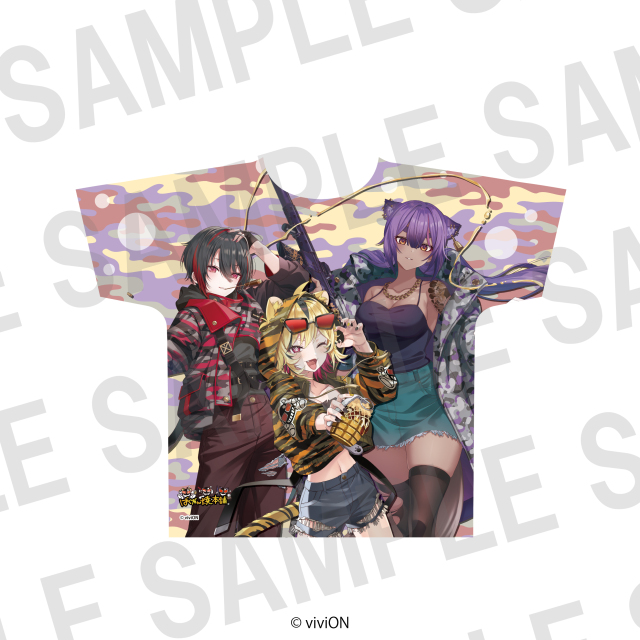 あおぎり高校TRIMAD×ばくだん焼本舗　フルグラフィックTシャツ