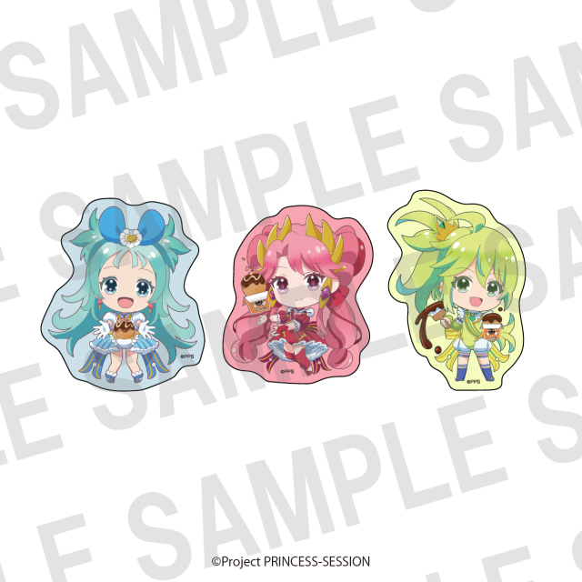 プリンセッション・オーケストラ×ばくだん焼本舗　ダイカットステッカーセット　A