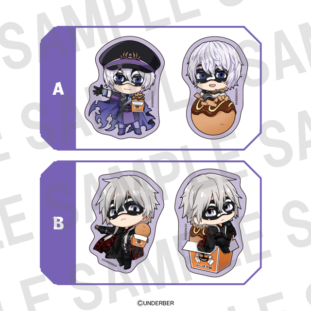 ＿＿（アンダーバー）×ばくだん焼本舗　ダイカットステッカーセット