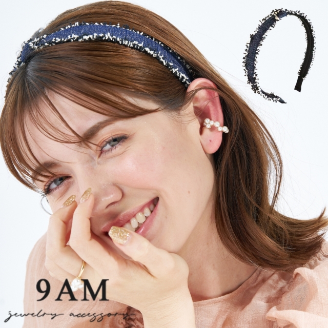 【2点で30%OFFクーポンあり】カチューシャ デニム 細見 痛くない 大人女子  カジュアル ヘアターバン ヘアアクセサリー ヘッドアクセ 大人可愛い フェミニン トレンド モード シック おしゃれ レディース