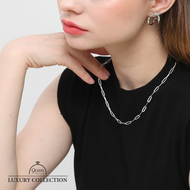 ネックレス レディース 金属アレルギー チェーン ショート ゴールド シルバー 金 銀 トレンド シンプル ニッケルフリー 結婚式 パーティー 二次会 女性