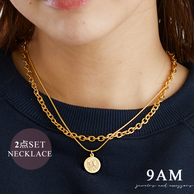 ミキモト チェーンネックレス カットアズキ 40cm K18WG 