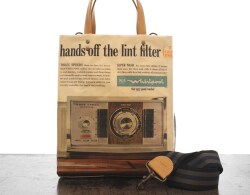 【 SNS掲載商品 】 ヴィンテージペーパー＆牛革 リアルトート プチ ストラップ付き S74 【 Today's Featured Item  】1960's American fashion magazine tote with strap