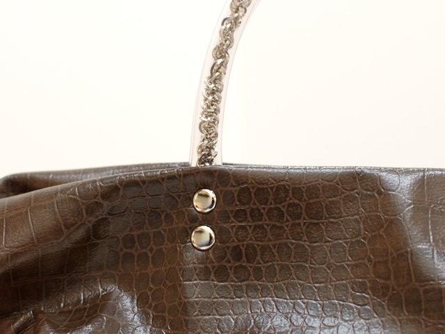 超軽量チェーンバッグ】 肩掛けトート クロコダイル型押し