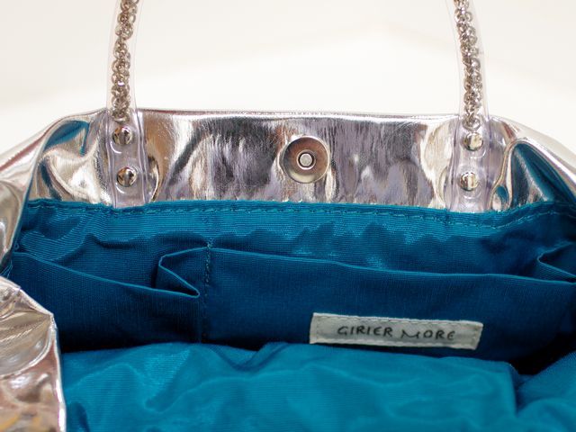 ☆キラキラ箔シルバー色☆【超軽量チェーンバッグ】ランチバッグ