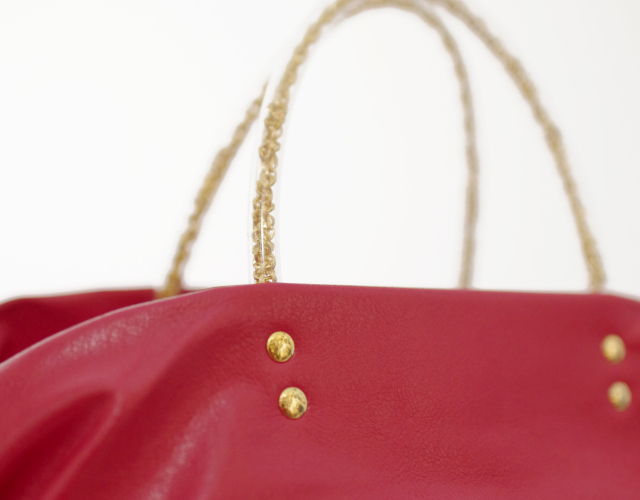 超軽量チェーンバッグ 】 ミディアムサイズトート シルキーレッド