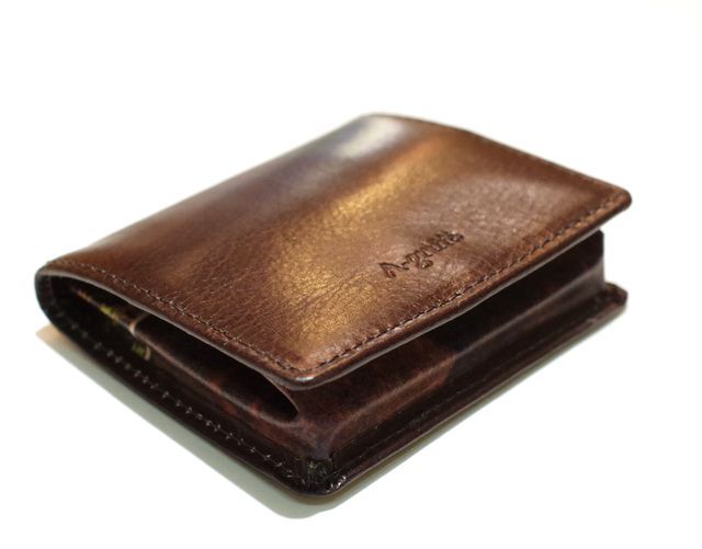 世界に一つだけのコインケース】 牛革＆ヴィンテージペーパーコイン  