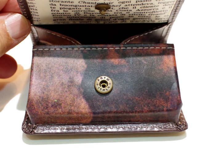 世界に一つだけのコインケース】 牛革＆ヴィンテージペーパーコイン  