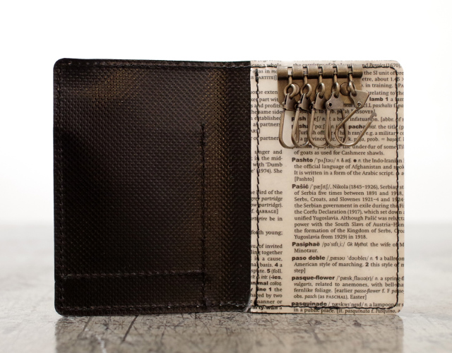 ペーパー スモールウォレットシリーズ】 辞書 × 切手 柄 5連キー