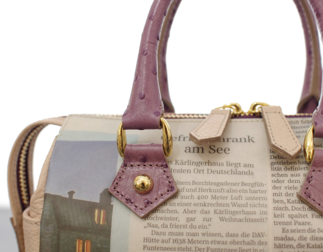 世界に一つだけのショルダーバッグ】 ドイツ新聞 ミニボストン型