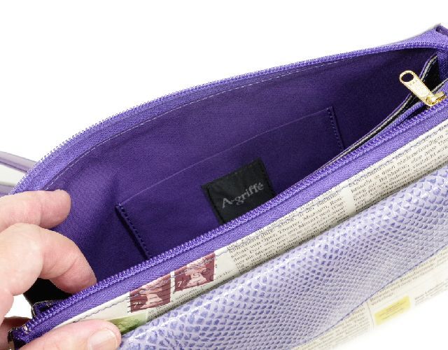 世界に一つだけのショルダーバッグ】ドイツ新聞柄 お財布