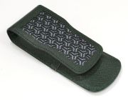 【牛革彫刻　ペンケース】　組亀甲柄×ロンドンストライプ柄　ブリティッシュグリーン色