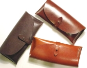 【牛革スモール財布シリーズ】　”筆と眼鏡”　内側ヴィンテージ地図プリント