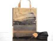 【 SNS掲載商品 】 ヴィンテージペーパー＆牛革 リアルトート プチ ストラップ付き S75【 Today's Featured Item  】1960's American fashion magazine tote with strap