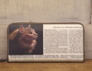 《猫三昧》【 SNS掲載商品 】 リサイクルペーパー＆牛革 ラウンド長財布 S07