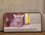 《猫三昧》【 SNS掲載商品 】 リサイクルペーパー＆牛革 ラウンド長財布 S08