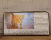 《猫三昧》【 SNS掲載商品 】 リサイクルペーパー＆牛革 ラウンド長財布 S09