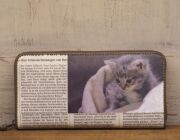 《猫三昧》【 SNS掲載商品 】 リサイクルペーパー＆牛革 ラウンド長財布 S10