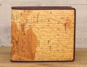 【 SNS掲載商品 】 ヴィンテージMAP＆牛革　2つ折り札入れ S09