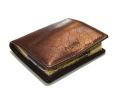 【世界に一つだけのコインケース】　牛革＆ヴィンテージペーパーコインケース　グレイブラウン革　1950年代イタリア雑誌柄