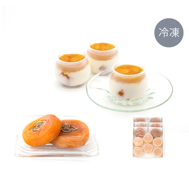【送料無料】お中元Cセット「柿プリン×6　ひやみつ×6（冷凍便）」