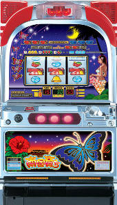 オリンピア　南国育ち　蝶パネル(中古スロット台、スロット実機）