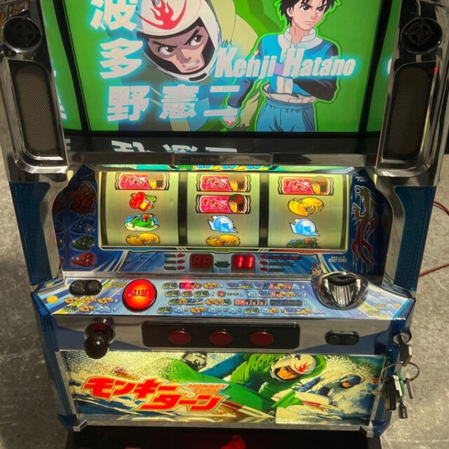 【左リールに凹みあり】【コイン不要機ブロンズ付き！】山佐 パチスロ「モンキーターン」 メインパネル No.62769