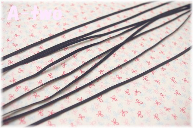 3mm幅　平ゴム　黒　5mカット　【おひとり様5個まで】