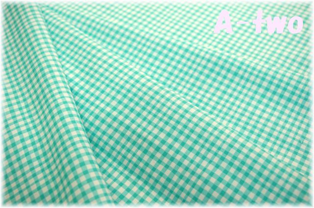 MICAEL MILLER　GINGHAM PLAY　CX7161-AQUA　（約110cm幅×50cm）