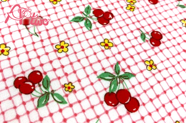 Happy Message 30's　さくらんぼギンガム　レッド　HM10549-A（約110cm×50cm）