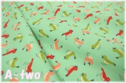 moda　Early Bird　VINTAGE BIRDS　AQUA　55192-12　（約110cm幅×50cm）