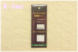クロバー　キルティング針「ブラック」　No.12　10本入り　（太さ0.53mm　長さ24.4mm）
