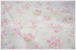 Rose Ribbon　生成り×パステル　AT826761-F　（約110cm幅×50cm）
